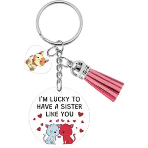 Household daily necessities Sister Keychain Gifts for Women Birthday Gift Idea Acrylic Kechain for Women Funny Friend Bestie from Brother Mothers Day Valentines Day Christmas Unique Gifts Ideas for Sister Gift from Brother