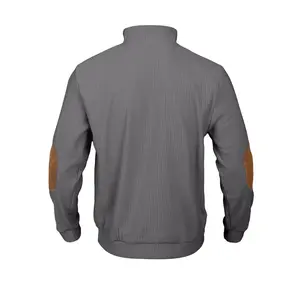 Men's plain stripe jacquard fashion hoodie, street leisure comfortable button long sleeve knitted sweater, essential for autumn and winter seasons, daily wear top.