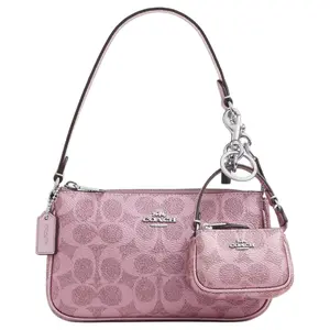 COACH Nolita 19 Detachable Mini Bag In Pink Coated Canvas And Leather For Women