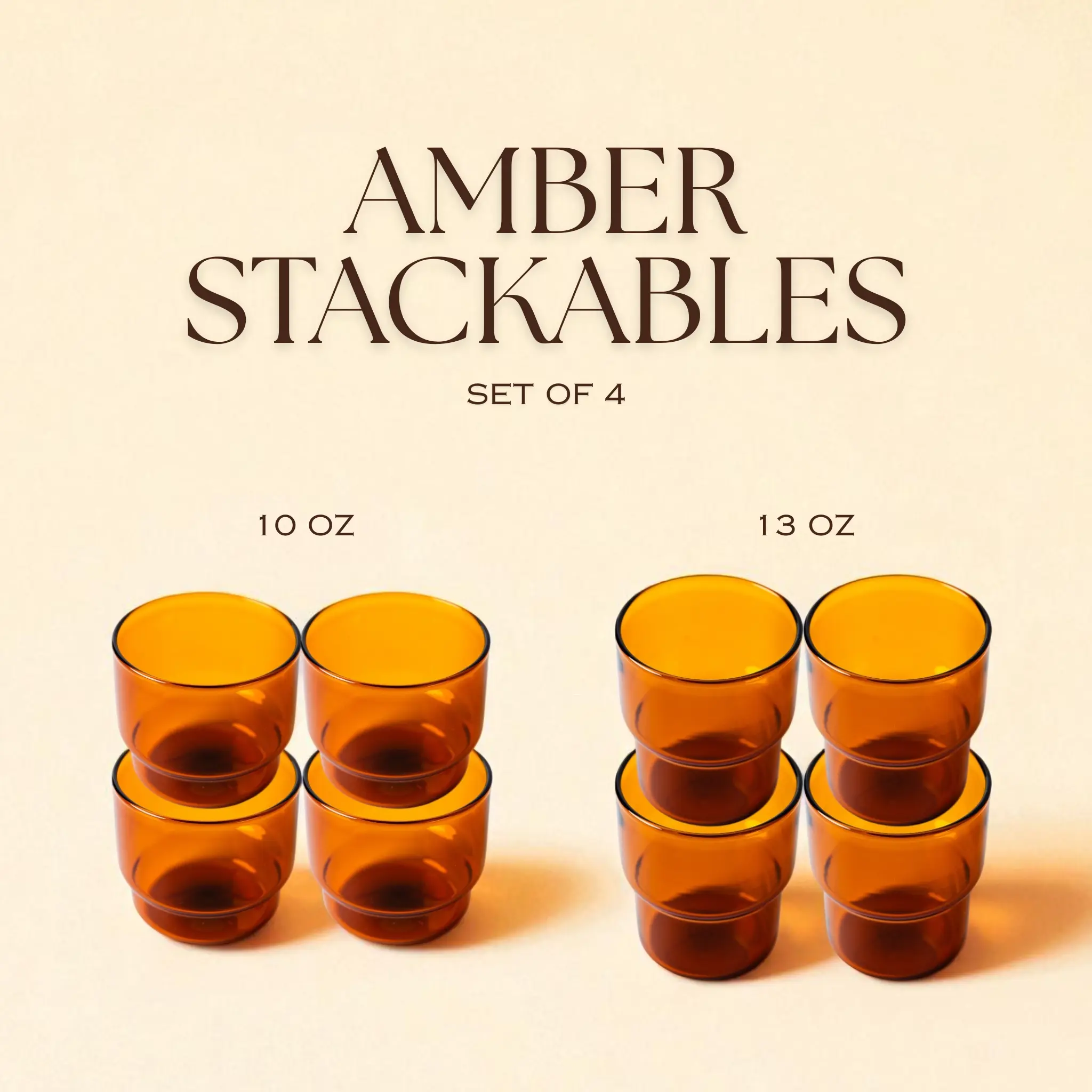 Stackable Colorful Glasses (Amber) Stackable Colorful Glasses (Amber)