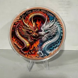 Ice VS Fire Dragon   Art 10 oz  Copper