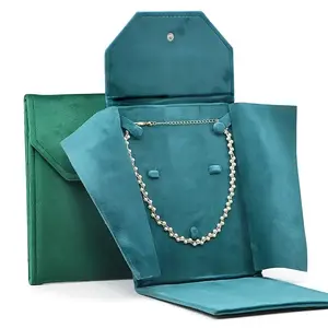 1pc Velvet Jewelry Pouch with Pearl Closure, Assorted Colors, Portable Necklace Organizer, Clasp Closure Storage Box for Pendants And Beads, Suede Material