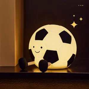 Football Shaped Silicone Night Light,3 Level Adjustable Brightness, Rechargeable Design, Fun Desk & Bedroom Decor, Birthday Gift Choice