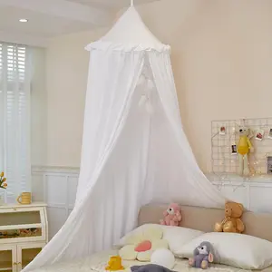Pink Bed Canopy with Glowing Stars for Girls - Princess Mosquito Net Twin/Queen