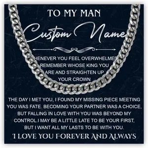 Custom To My Man Necklace, To My Husband Necklace, My Man Necklace Gift For Him, Necklace For Boyfriend, Man Christmas Gift Ideas, Boyfriend Necklace For Him, Man Valentines Day Necklace Gift
