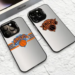 Teams Logo N-New Y-York Knicks Phone Case For iPhone 17-12 Pro Max, Hollow Laser Aurora Case Iridescent Gradient, Smooth Matte Durable Scratch-Resistant, Anti-Fingerprint Protective Cover, Shimmer Effect, Gift Men Women