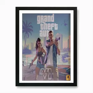 Grand Theft Auto Aesthetic Poster, GTA Retro Gaming Artwork, Wall Decor for Room Setup, Gift Idea for Gamer Friends