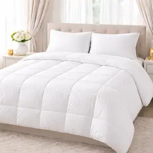 Affinity Collection | Down Alternative Comforter | Box Stitch Construction | 100% Cotton Damask Striped Shell
