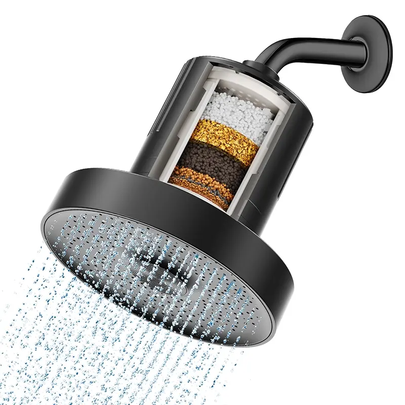 High-Pressure Shower Head with 360° Rotating Panel, Multi-Layer Filter, No-Electricity Design, Easy Install for Modern Bathrooms, High Pressure Showerhead, Rain Shower Head, Shower Head Replacement, High Pressure Filtered Shower Head