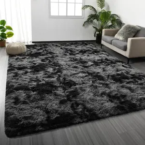 Soft Monochrome Plush Rug for Bedroom and Living Room, Comfortable Floor Covering, Adds Texture to Decor, Ideal for Modern Home Decor, Fluffy Area Rug