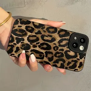 TPU Black Angel Lens Leopard Print Design All-Around Protective Phone Case Suitable for Iphone 17/17 Plus/17 Pro/17 Pro Max/11/12/13/14/Xs/Se Smartphone Cover
