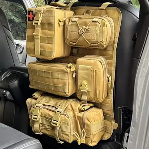Universal Tactical Vehicle Back Seat Organizer with 5 Pouch Pouches Truck Seat Organizer Tactical Gear for Car Truck Ford Jeep Vehicle