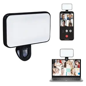 Portable Mini Phone Clip Light, Adjustable Brightness Three-Color Rechargeable Battery, Ideal for Photography & Laptop Use
