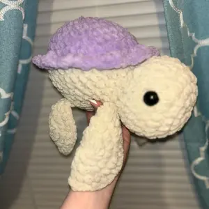Crochet Turtle - Purple Shell Soft Toy for Described Features Only