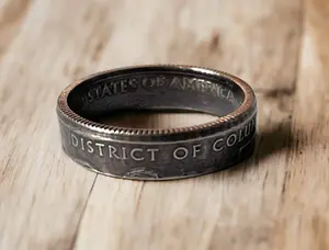 2001 Disctrict of Columbia quarter coin ring size 10.75