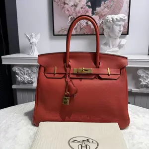 Pre-owned HERMÈS Togo Tote Bags BJ1101405071 Birkin30 2R Red