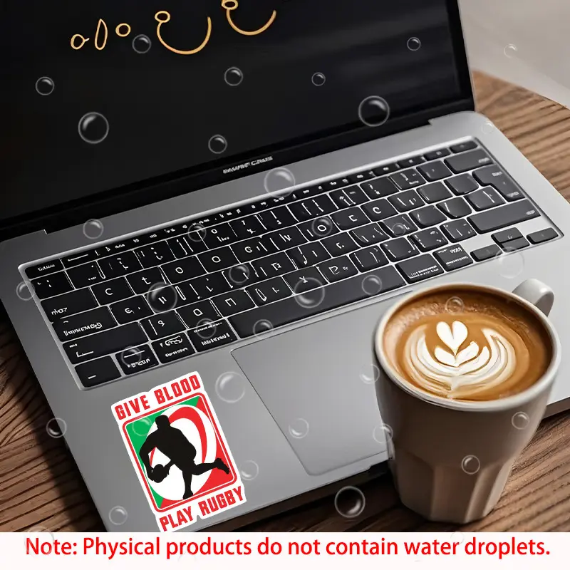 1PC  "GIVE BLOOD PLAY RUGBY Style" Car Sticker for Car Body, Motorcycle Decoration, Notebook, etc., Make Your Items Show Rugby Passion Trendy Attitude Temperament, A Must for Car Decoration & Sport Enthusiasts