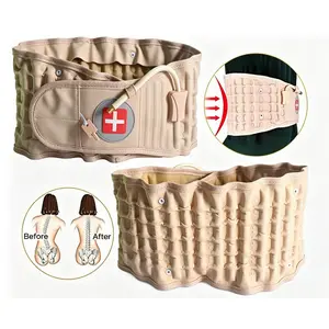 Lumbar Decompression Belt with Air Traction, Back Brace for Spinal Support, Adjustable with Extension Pad, Hand Pump Included for Lower Back Pain & Sciatica