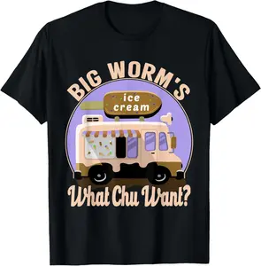 big worms ice cream Casual Short sleeve Cotton T-Shirt