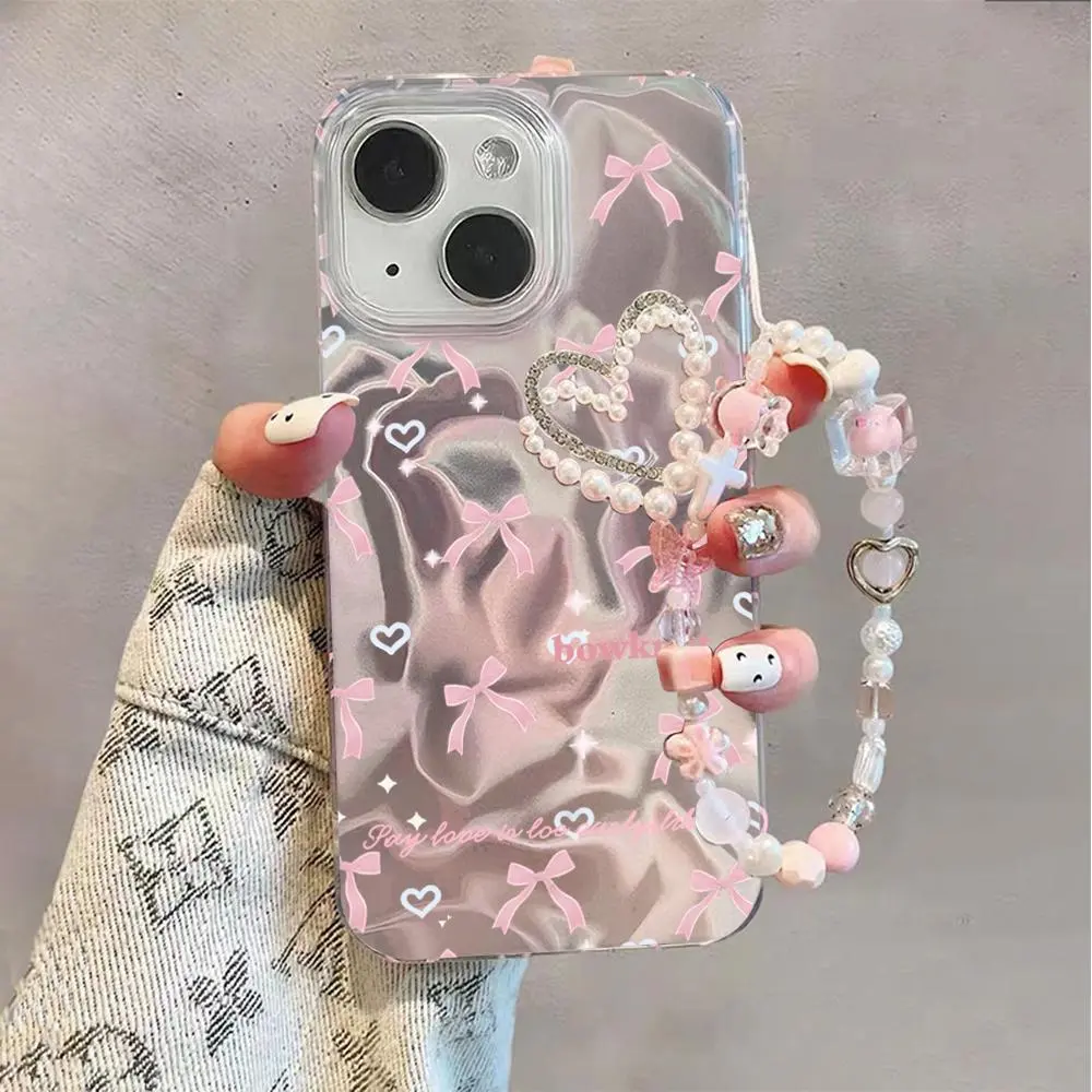 Barbie Pink Satin Case For Samsung Galaxy A16 A55 A35 A15 A56 S24 S23 S22 Ultra S21 S22 Plus S20 FE S21 Ultra Cartoon Cake Donuts Girl Laser Phone Cover Cases