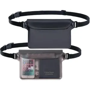 2-Pack Waterproof Pouch with Adjustable Waist Strap | Screen Touch Sensitive Dry Bag, Keep Your Phone and Valuables Dry, Perfect for Swimming Kayaking Boating Fishing Beach Diving