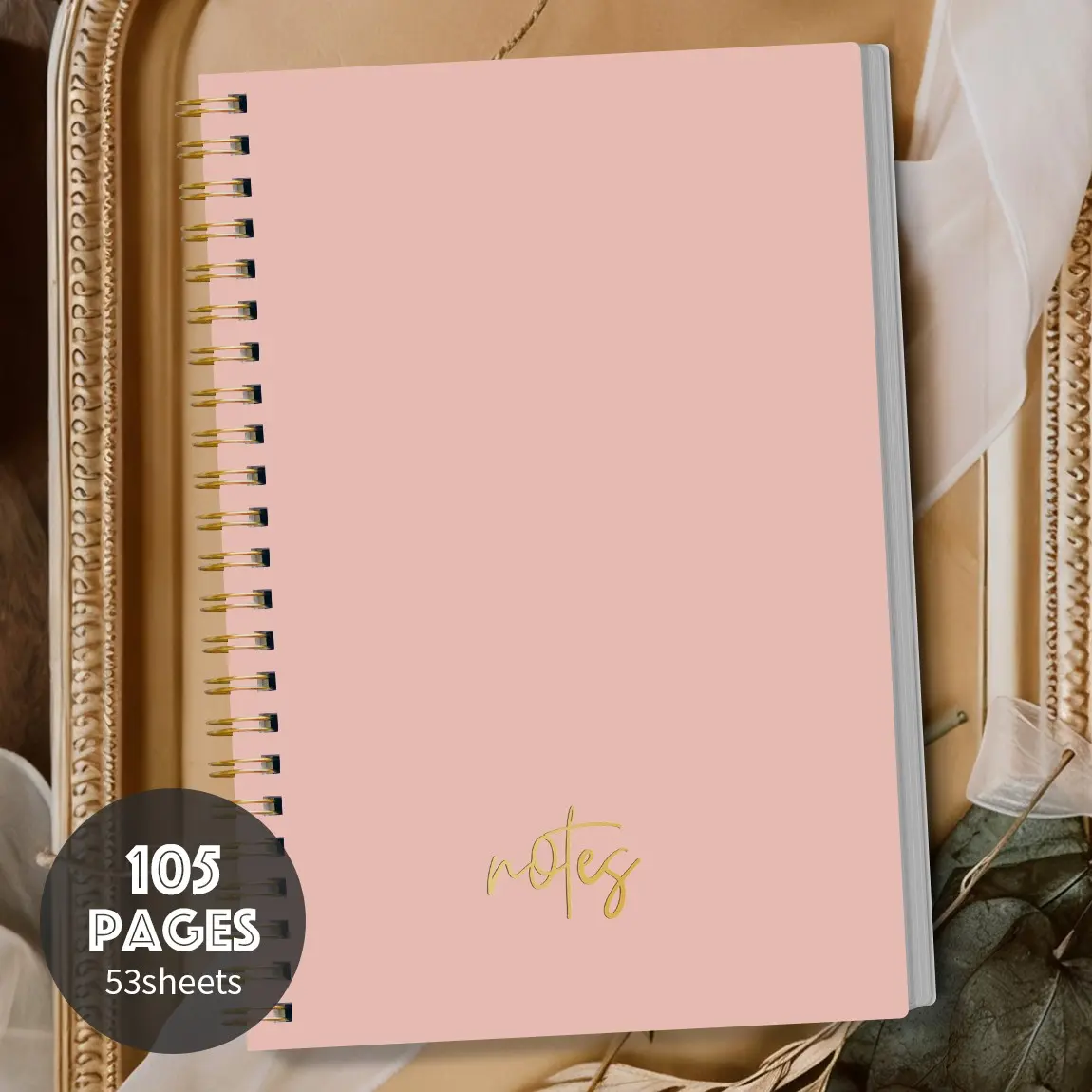 A5 Coil Notebook, Waterproof Transparent Cover, Thick Pages, Diary, Planner, Meeting Notes, Study Office Journal, Elegant Stationery for Girls, Spiral Journal, Note Taking Supplies