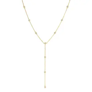 Bezel Set Long Necklace