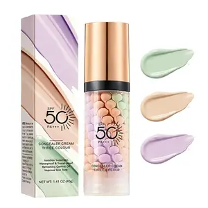3 In 1Primer for Face Before Makeup,Sunscreen Isolation Cream, SPF 50, One Step Color Corrector Face Primer, Blurs Imperfections Oil Control & Moisturizing Skin Tone Correcting,Radiance Skin (1 tube)