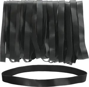 LotFancy Large Rubber Bands, 30Pcs Size #107 Big Wide Elastic Bands, Heavy Duty Black Long Rubber Bands for Office Supplies