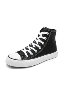 Opoee Canvas Shoes for Women, Casual Lace-Up Athletic Sneakers, Classic High-Top Design, Trendy and Versatile, Ideal for Spring and Fall