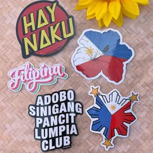 Filipino Sticker Pack 5PCS Waterproof Weatherproof Vinyl Stickers UV Laminated for Laptop Tumblr Car Decals & More