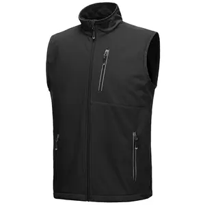 33,000ft Men's Lightweight Golf Vest Outerwear with Pockets, Windproof Softshell Sleeveless Jacket for Running Hiking Sports