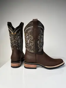 Men's Brown Western Crazy Rodeo Boot - White Diamond