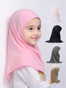 Muslim Headscarf Shawl for Baby Girls, Easy-To-Wear Hijab for Children Aged 2-6 Years, Perfect for Ramadan Wear
