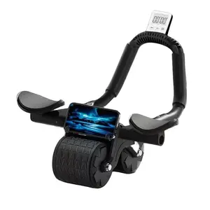 Elbow Support Automatic Rebound Abdominal Wheel Ab Roller for Abdominal Exercise Machine Dolly Core Strengthening Trainer Fitness Belly Training with 5 Anti-Slip Layers & Detachable Handle