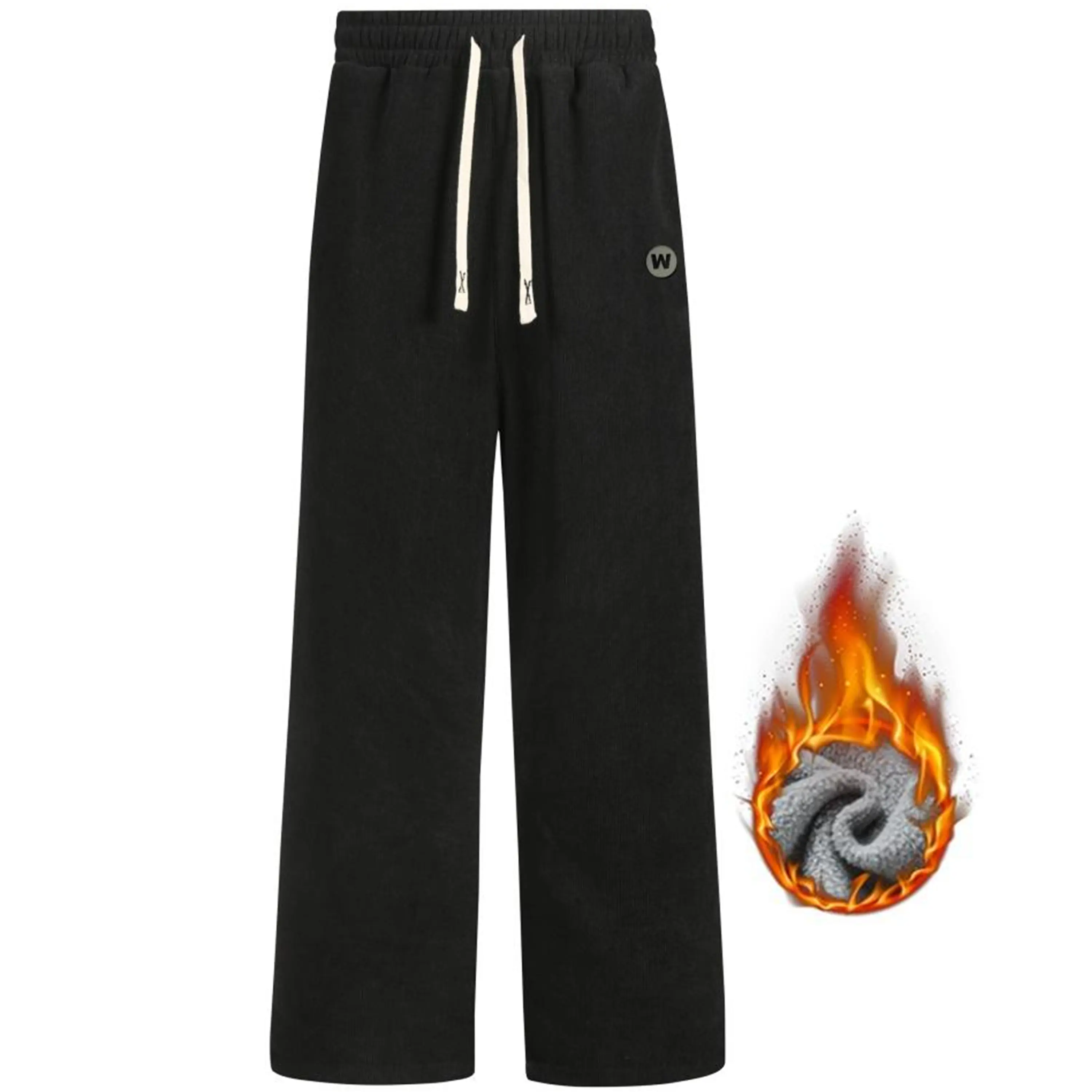 Men’s fleece-lined versatile straight-leg athletic pants with a drawstring elastic waistband and pockets; casual training pants; ultra-warm winter sports long pants; men’s winter sports long pants; available in four colors.
