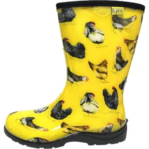 Women's Rain Boots Waterproof Mid Calf Rubber Garden Boots for Women Outdoor Mud Work with Comfort Insole Footwear Walking Shoes