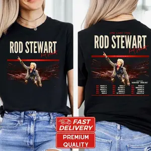 Rod Stewart One Last Time Tour Shirt 2026, Front and Back Concert T-Shirt, Richard Marx Howard Jones, Rock Music Gift