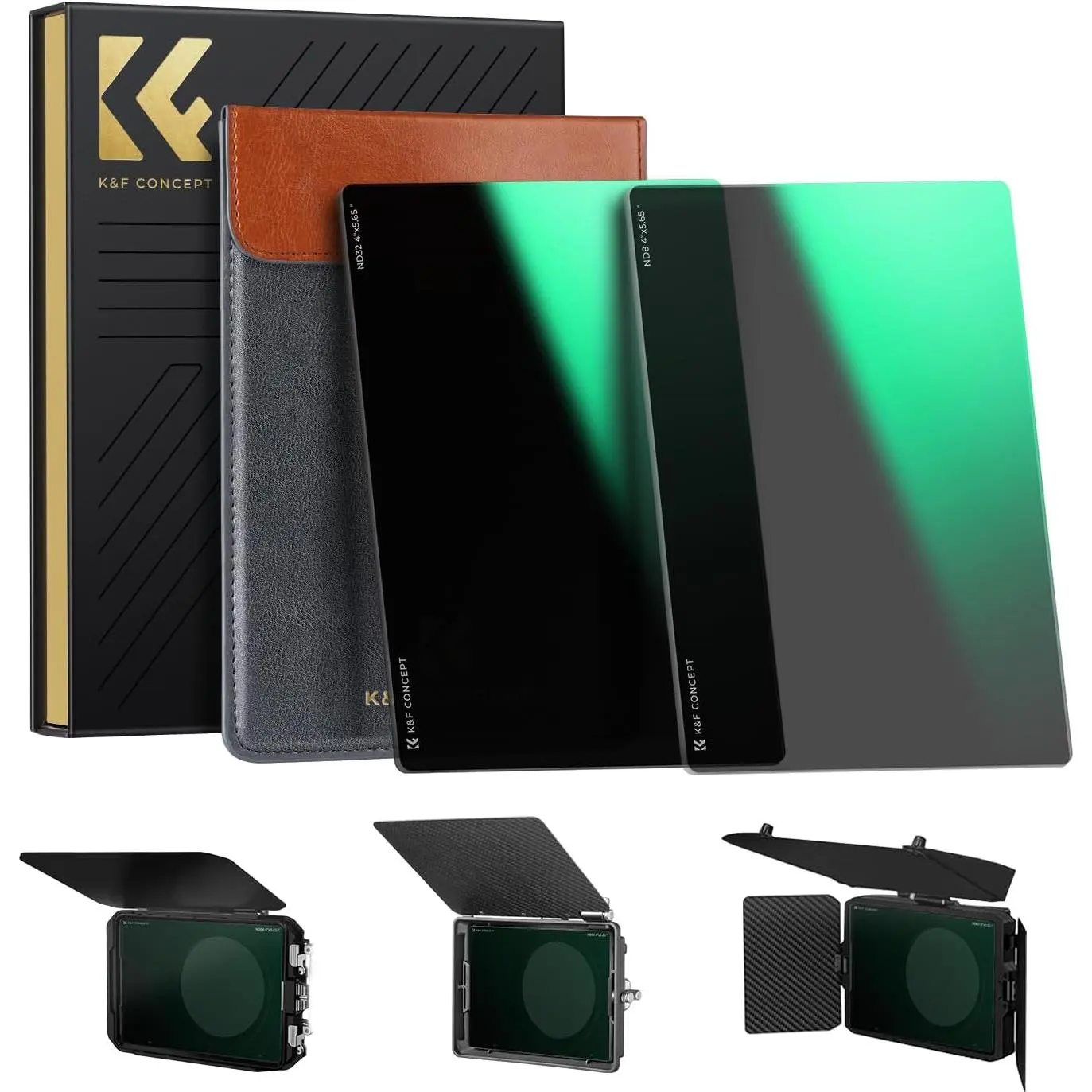 【DealsForYouDays】K&F CONCEPT 4''x5.65'' Square Cinema Filter Kit, 28-Multi Coated ND0.9 (3 Stops, ND8), ND1.8 (6 Stops, ND64) Camera Accessory Compatible with Neewer, Tilta, SmallRig Matte Boxes