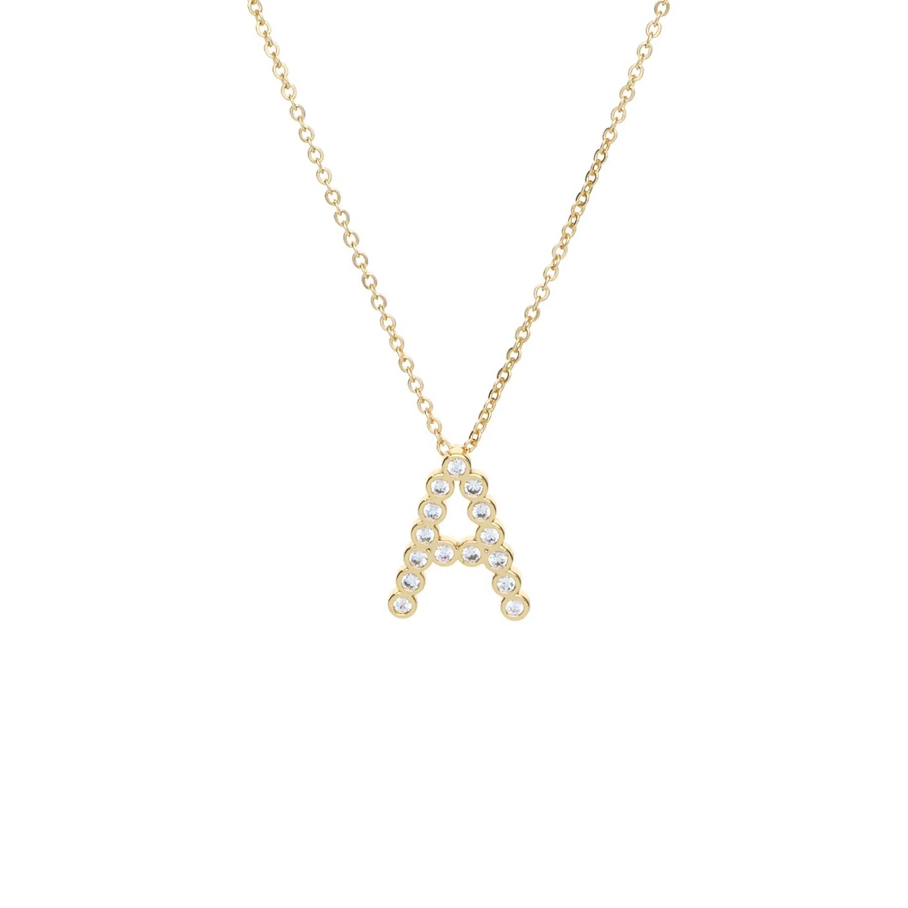 Simple Crystal Initial Necklace