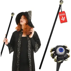 Morph Voodoo Staff Canes for Halloween Witch or Wizard Sorcerer Warlock Staffs Skeleton Hand Eyeball Cane Stick Cosplay Adult Costume Prop
