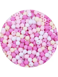 6-14mm acrylic bead round bead straight hole solid color DIY handmade bead, necklace, bracelet, keychain accessories