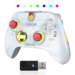Wireless game controller, Hall effect configuration, 3 connection modes, touchpad, ergonomic grip, rapid fire settings, dual clear vibration motors