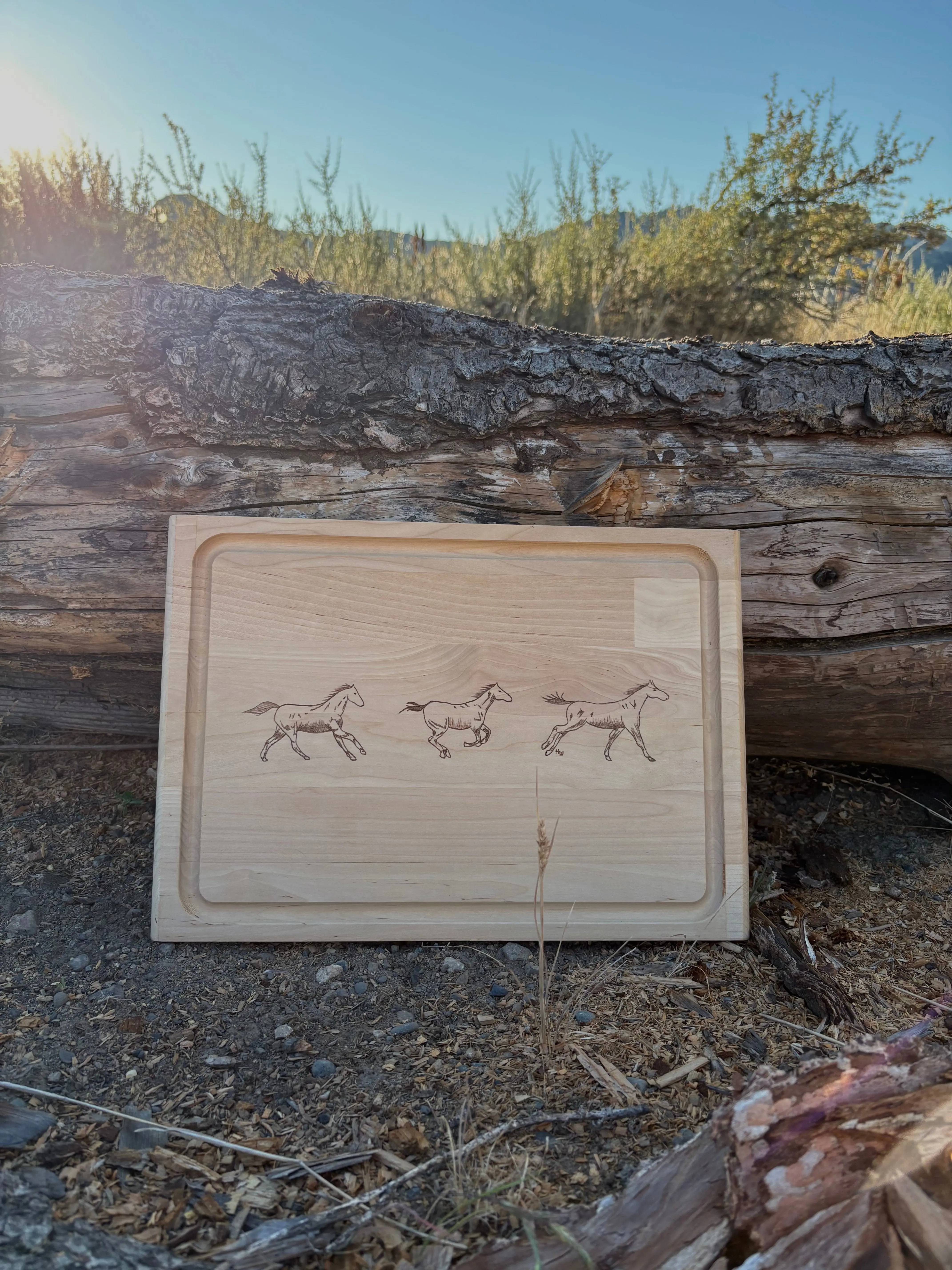 Wild Horses Cutting Board