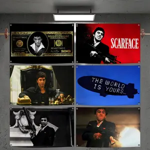 PIKPAKA S-Scarfaces Flags Turn Any Space Into a Party Instantly | Microfiber Festival Banner Party Decorations Banners Indoor Outdoor Hanging Decor | For Bedroom Living Room Bar Garden Party Decorative Banner