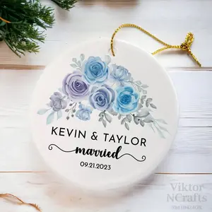 Personalized Engagement Gift-Custom Couple Wedding Ornament-Couples Ornament-Newlywed Gift-Keepsake Valentines Day Wedding Anniversary Gift