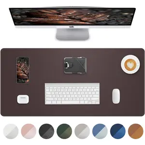 Pad,Mouse Pad,Waterproof PVC Desk Table Protector,NonSlip PU Desk Blotter, Easy Clean Laptop Desk Writing Mat for Office Work//Decor(Coffee, 24" x 13.7")