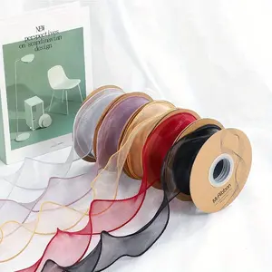 1 Roll Clear Gauze Ribbon - Durable Sheer Organza for Flower Bouquets & Cake Decor - Versatile Craft Tape for Weddings, Valentine’s & Party Embellishments