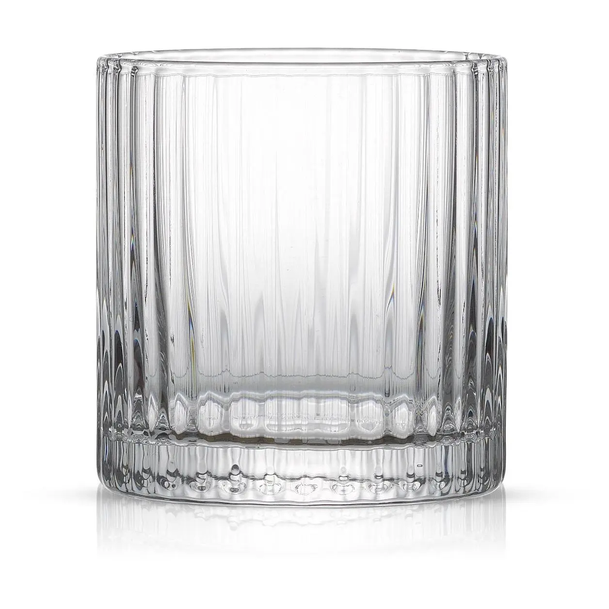 JoyJolt Set of (2) 10oz Elle Fluted Old FashionWhiskey Glass