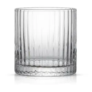JoyJolt Set of (2) 10oz Elle Fluted Old FashionWhiskey Glass